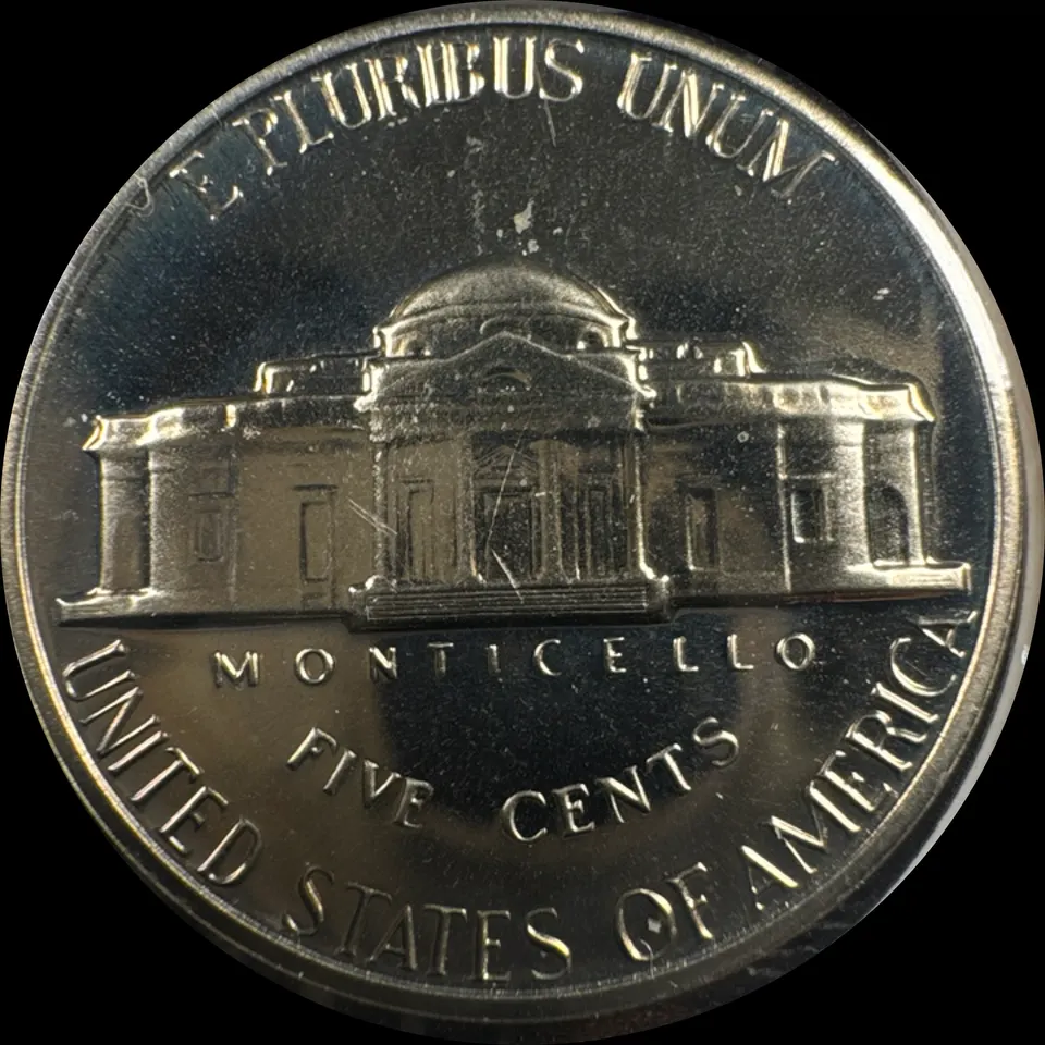 1968-S Jefferson Nickel Ungraded — back