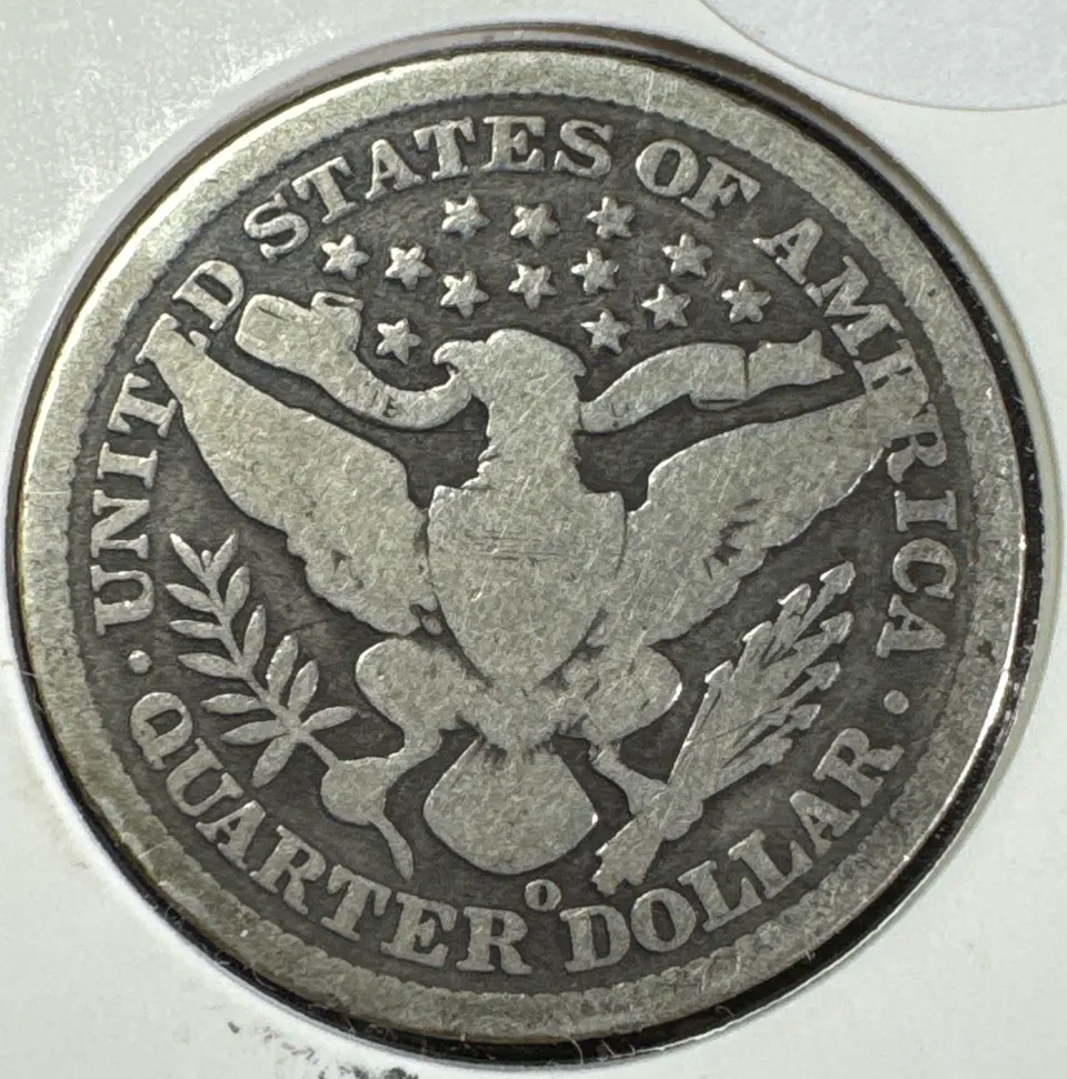 1896-O Barber Quarter Ungraded — back