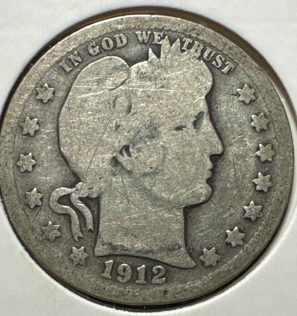 1912-P Barber Quarter Ungraded — front