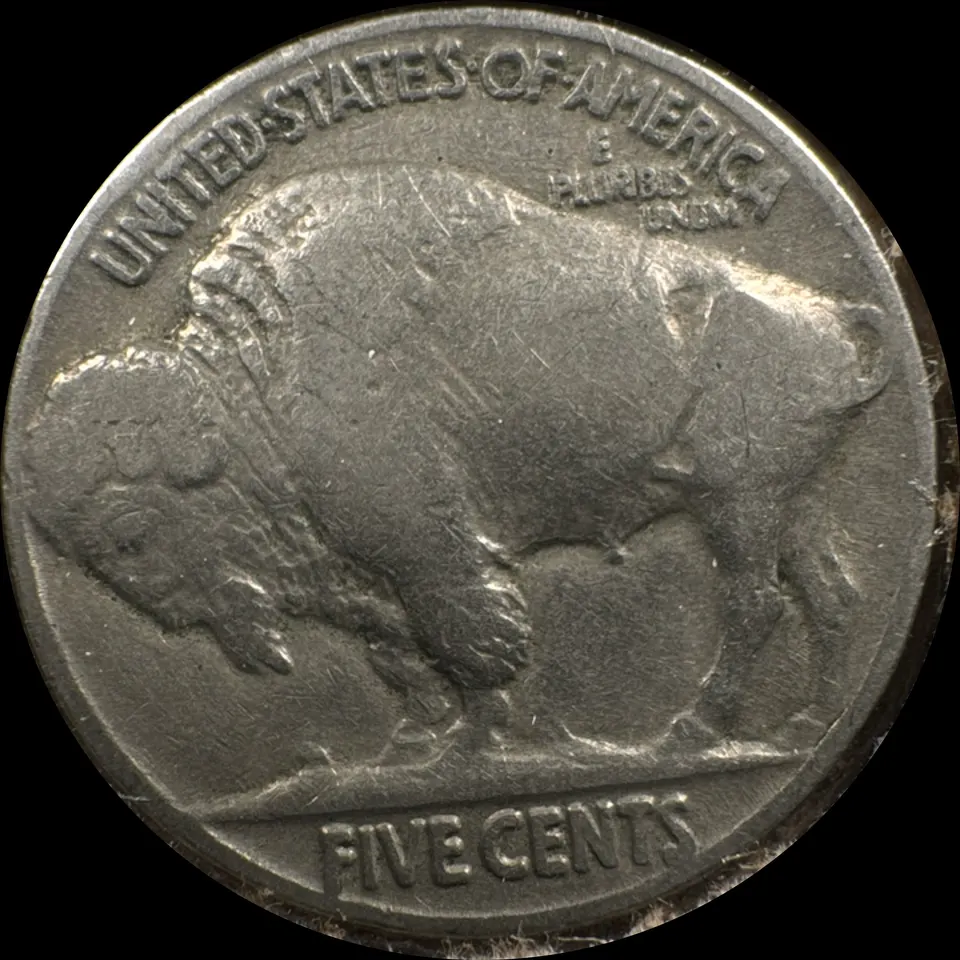 1936-P Buffalo Nickel Ungraded — back