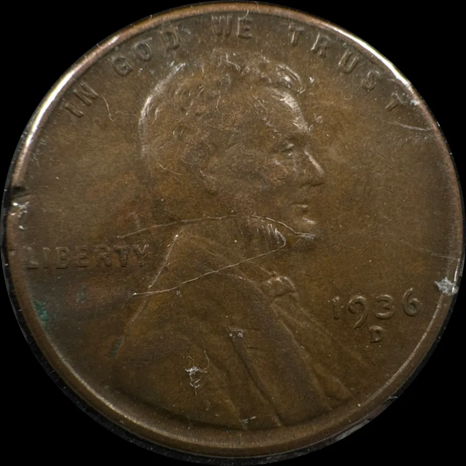 1936-D Lincoln Cent Ungraded — front