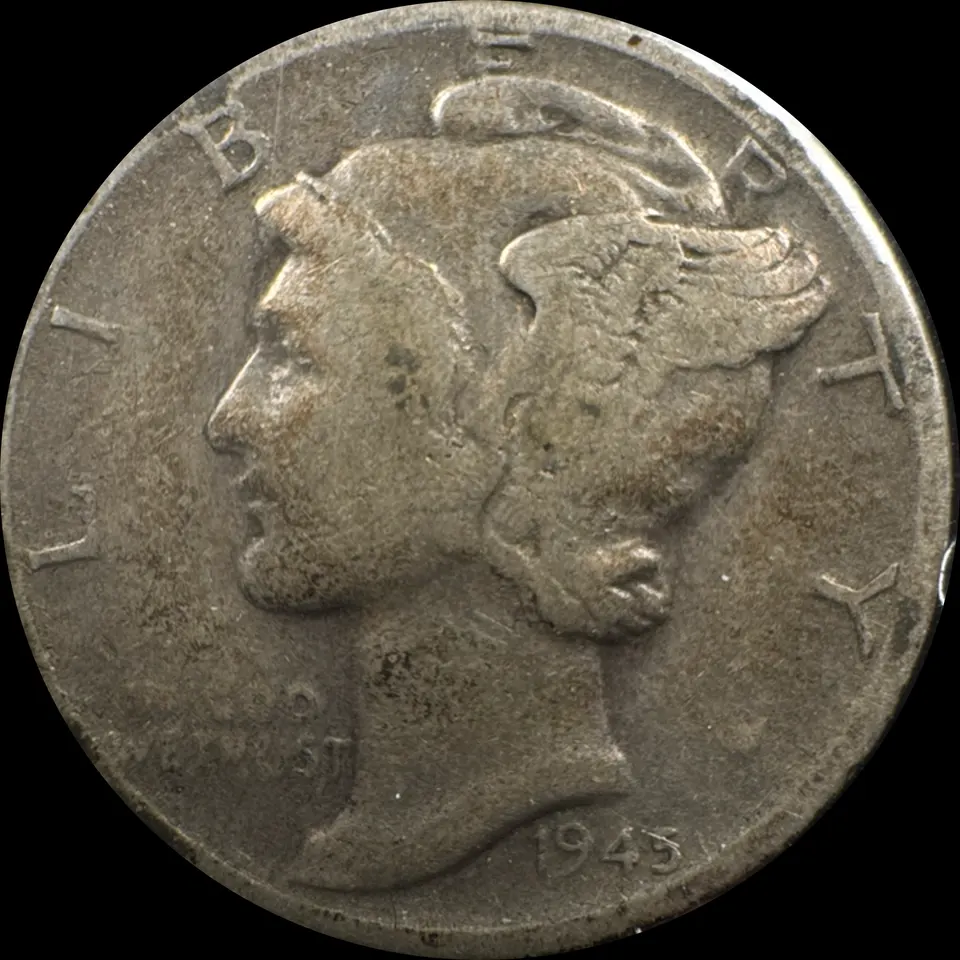 1945-D Mercury Dime Ungraded — front