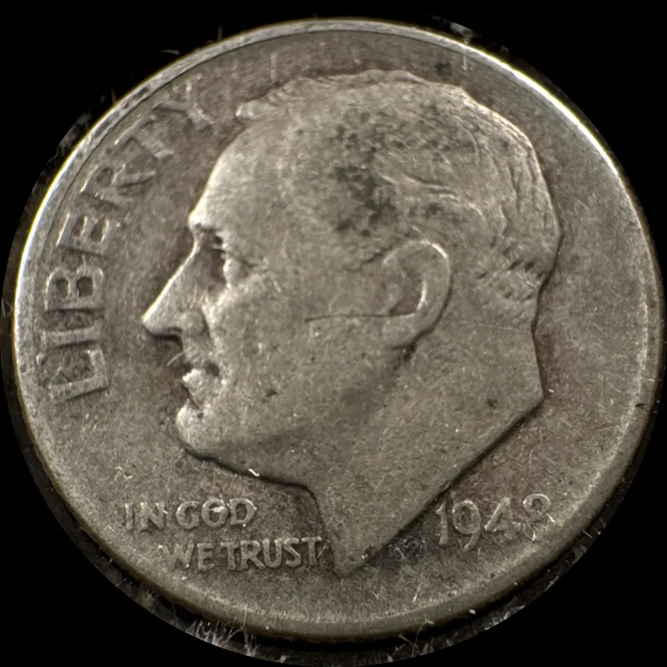 1948-D Roosevelt Dime Ungraded — front