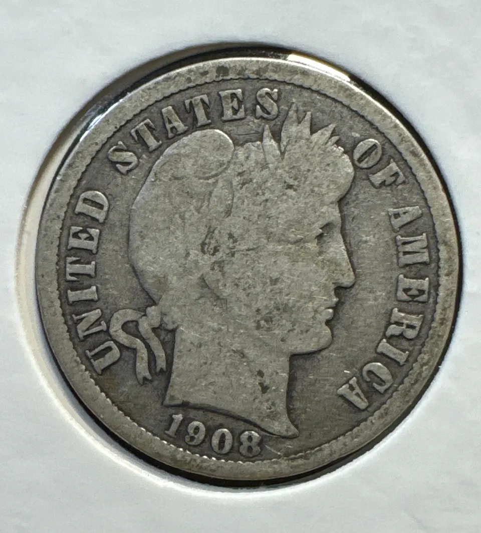 1908-D Barber Dime Ungraded — front
