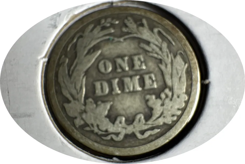 1913-P Barber Dime Ungraded — back