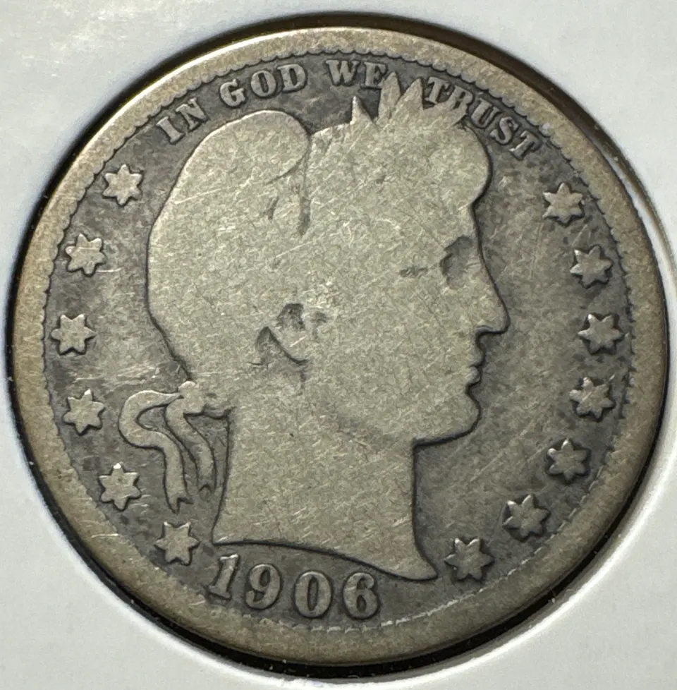 1906-P Barber Quarter Ungraded — front