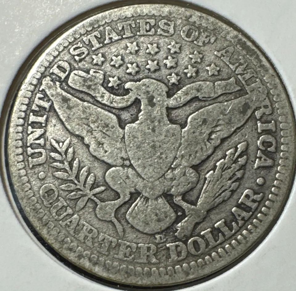 1914-D Barber Quarter Ungraded — back