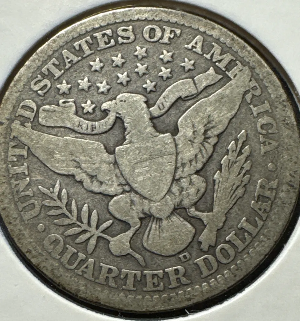1909-D Barber Quarter Ungraded — back