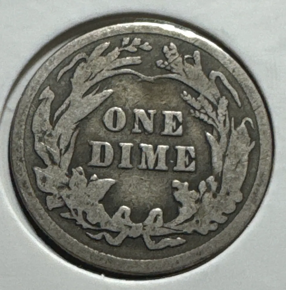 1915-P Barber Dime Ungraded — back