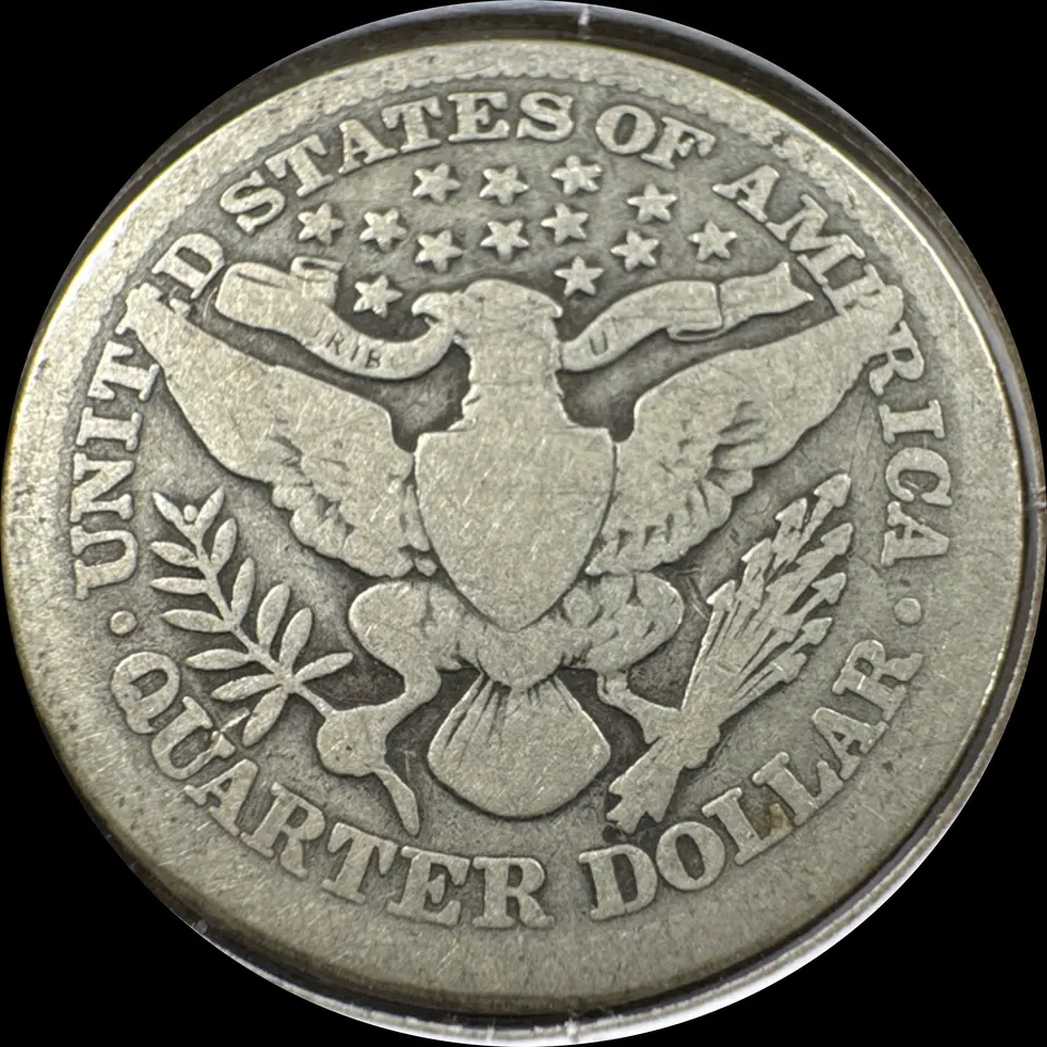 1914-P Barber Quarter Ungraded — back