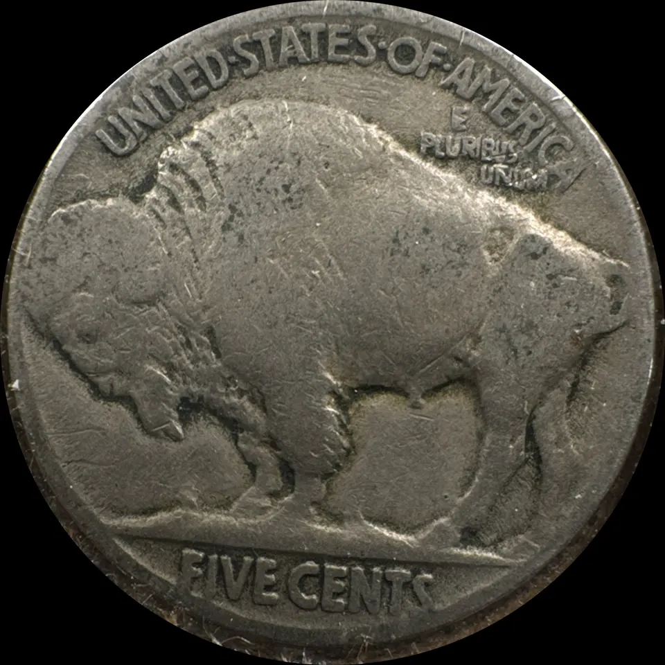 1925-P Buffalo Nickel Ungraded — back