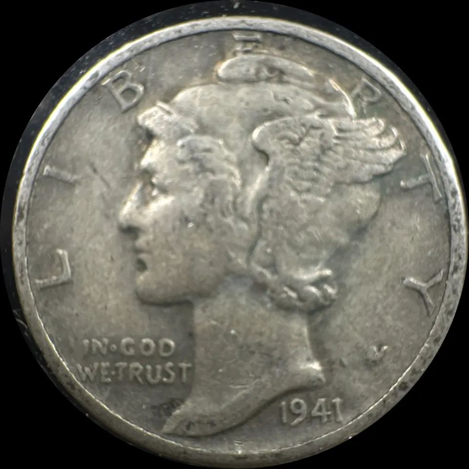 1941-D Mercury Dime Ungraded — front