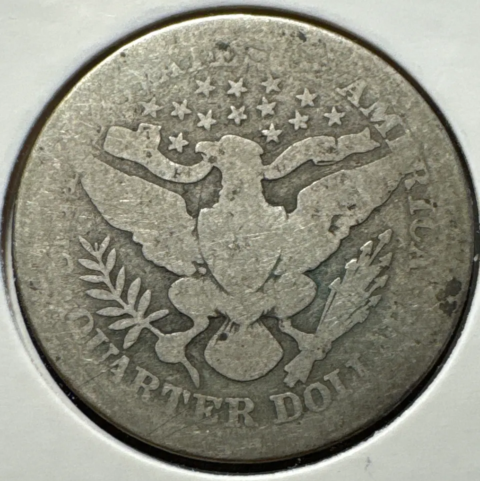 1907-P Barber Quarter Ungraded — back