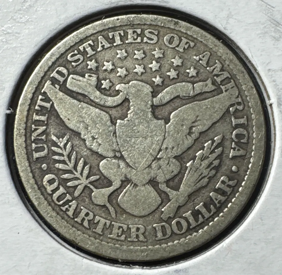 1896-P Barber Quarter Ungraded — back