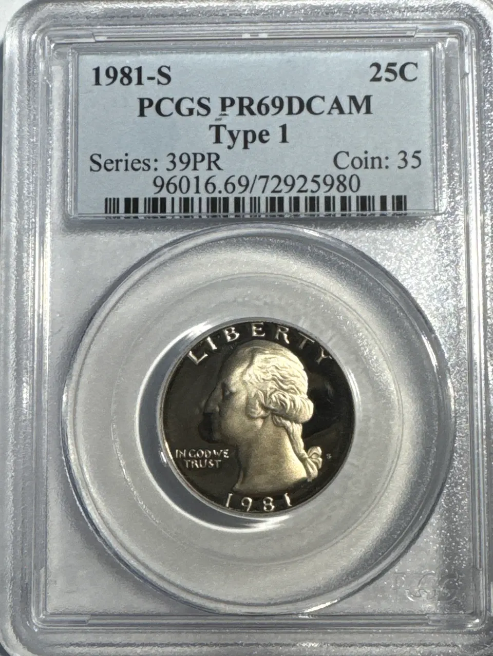 1981-S Washington Quarter PR69 — front