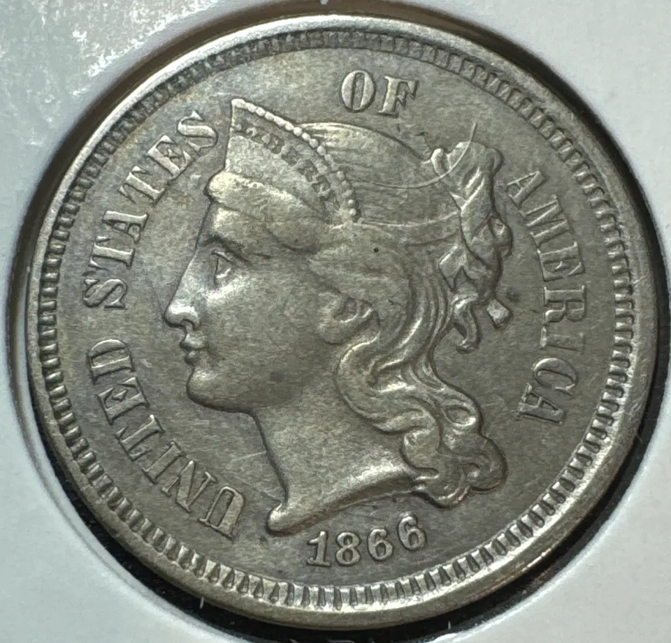 1866-P 3-Cent Nickel Ungraded — front