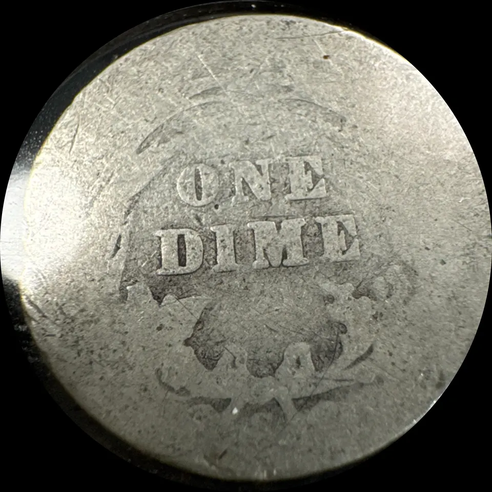 1900-P Barber Dime Ungraded — back