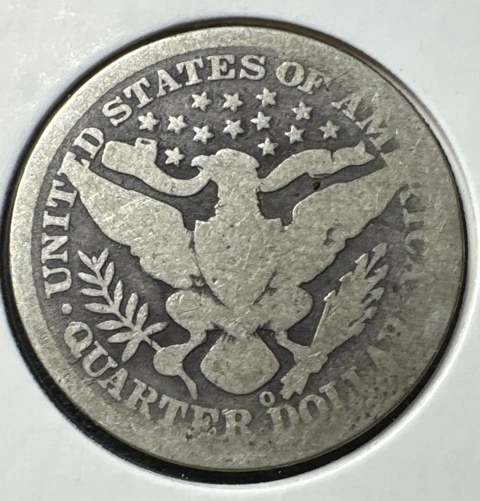 1893-O Barber Quarter Ungraded — back