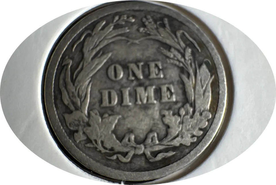 1916-P Barber Dime Ungraded — back