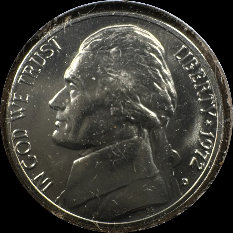 1972-D Jefferson Nickel Ungraded — front