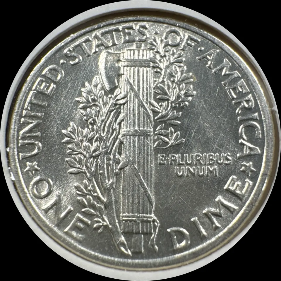 1939-P Mercury Dime Ungraded — back
