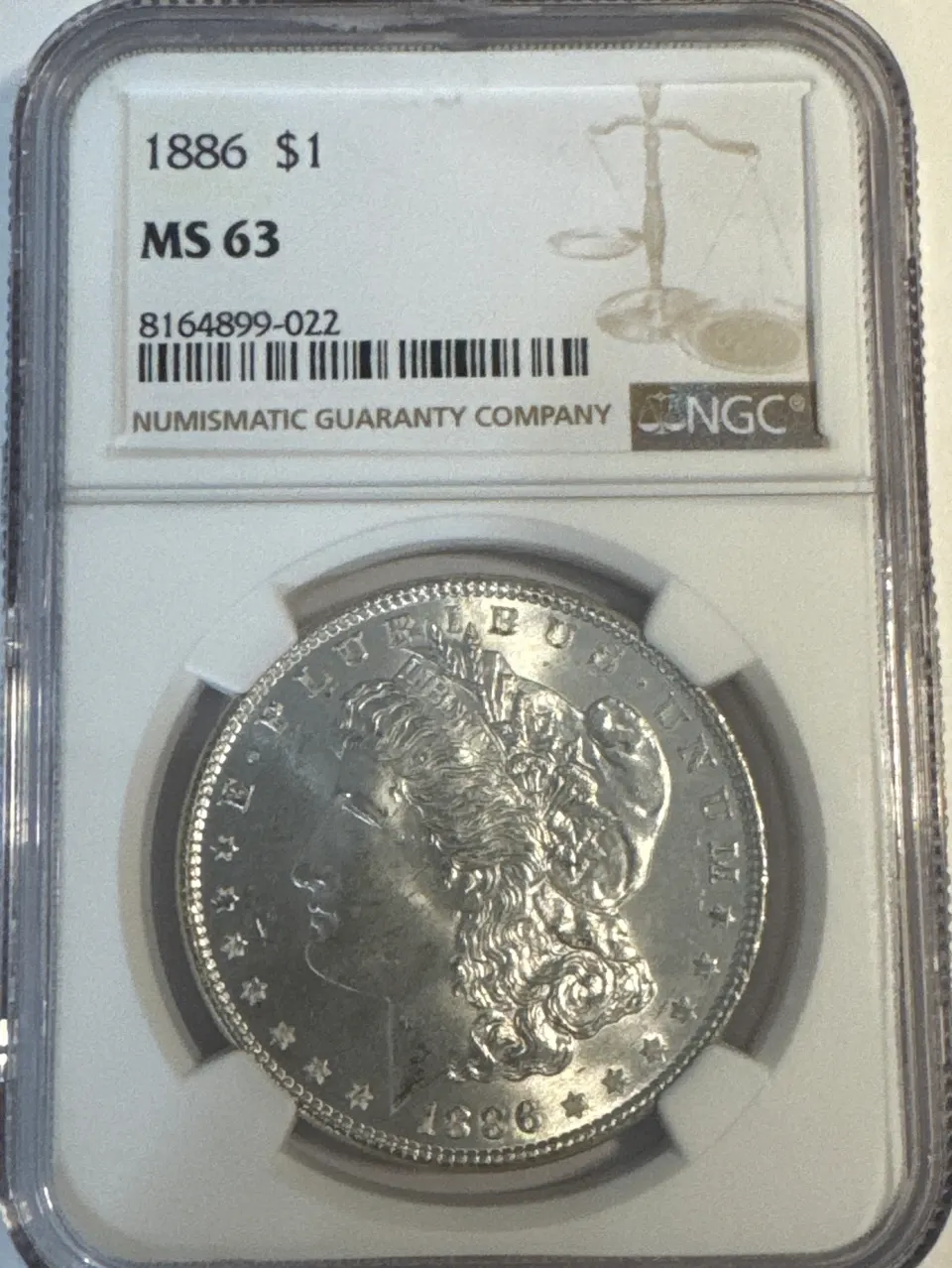 1886-P Morgan Dollar MS63 — front