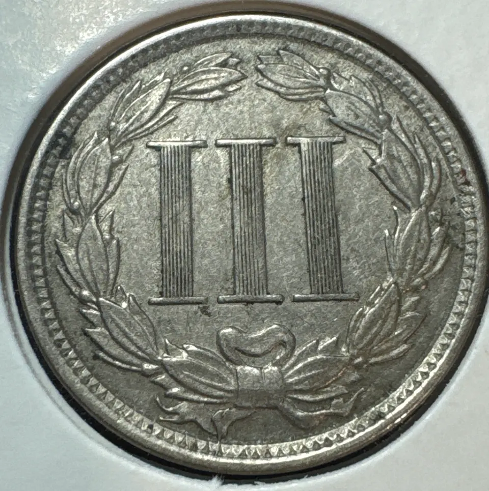 1865-P 3-Cent Nickel Ungraded — back