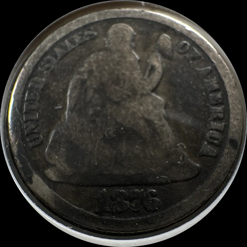 1876-CC Seated Liberty Dime Ungraded — front