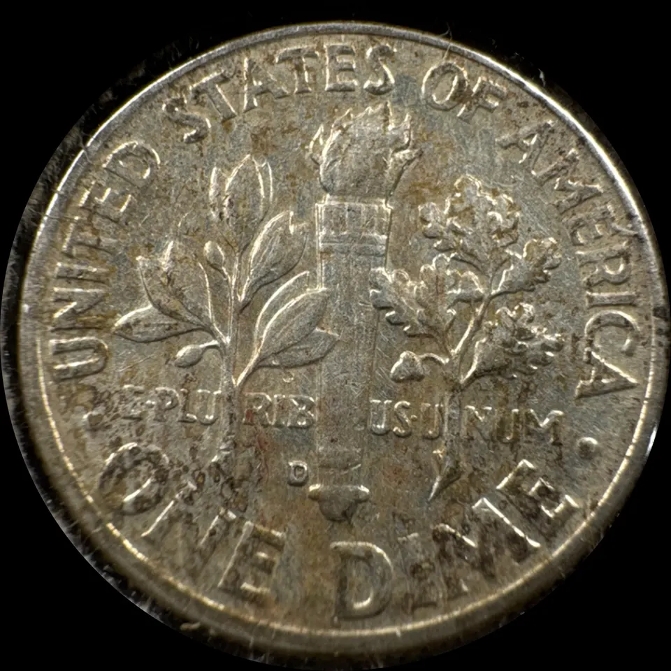 1963-D Roosevelt Dime Ungraded — back