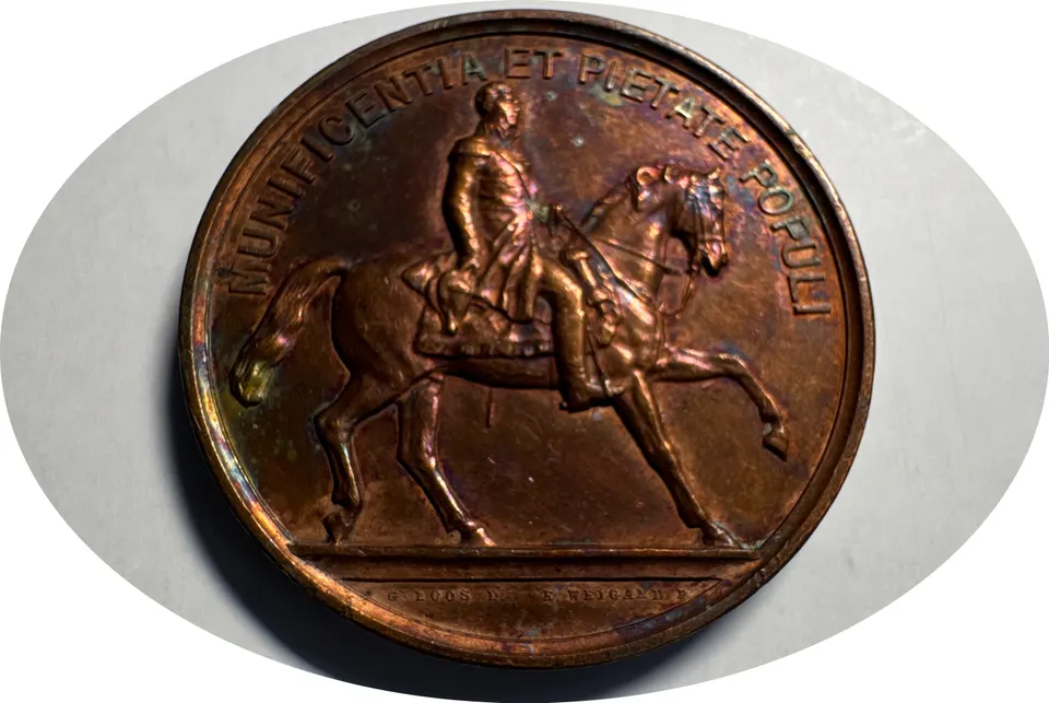 1875 Unveiling of King Carl XIV Johan Statue Medal Ungraded — front