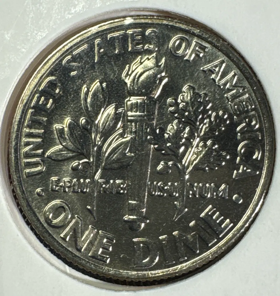 1987-P Roosevelt Dime Ungraded — back