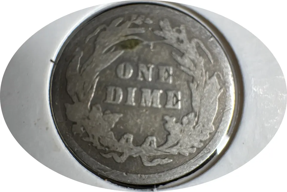 1916-P Barber Dime Ungraded — back