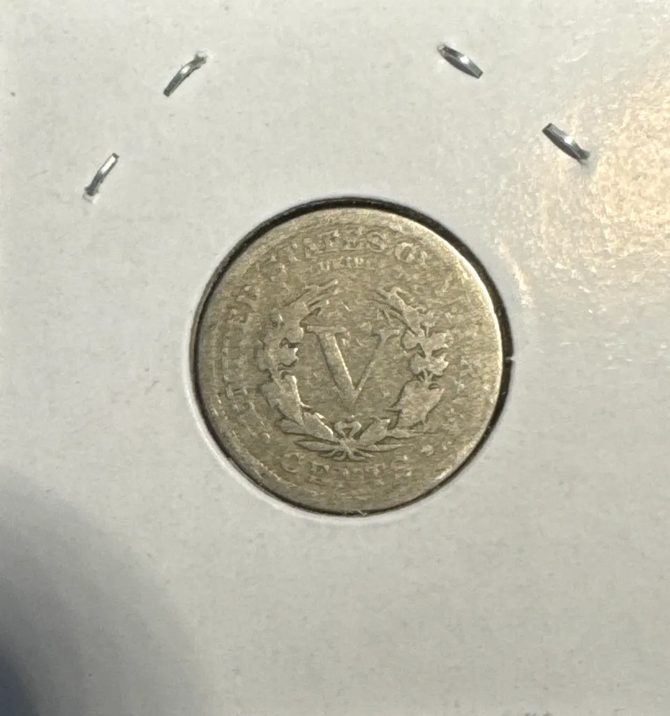 1911-P Liberty V Nickel Ungraded — back
