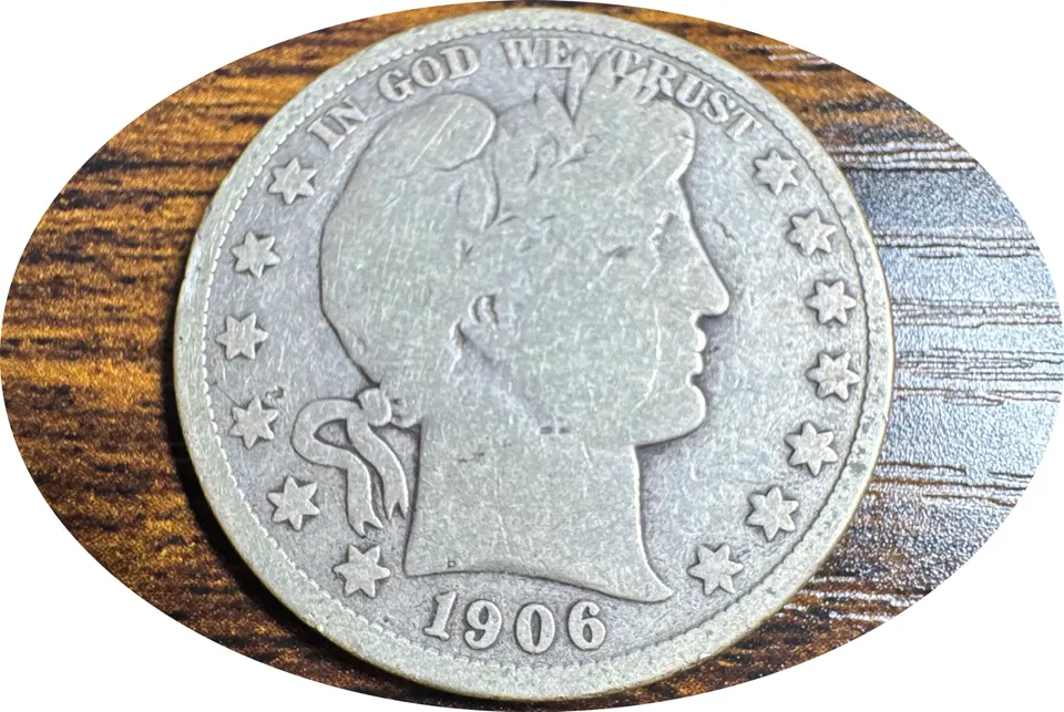 1906-S Barber Half Dollar Ungraded — front