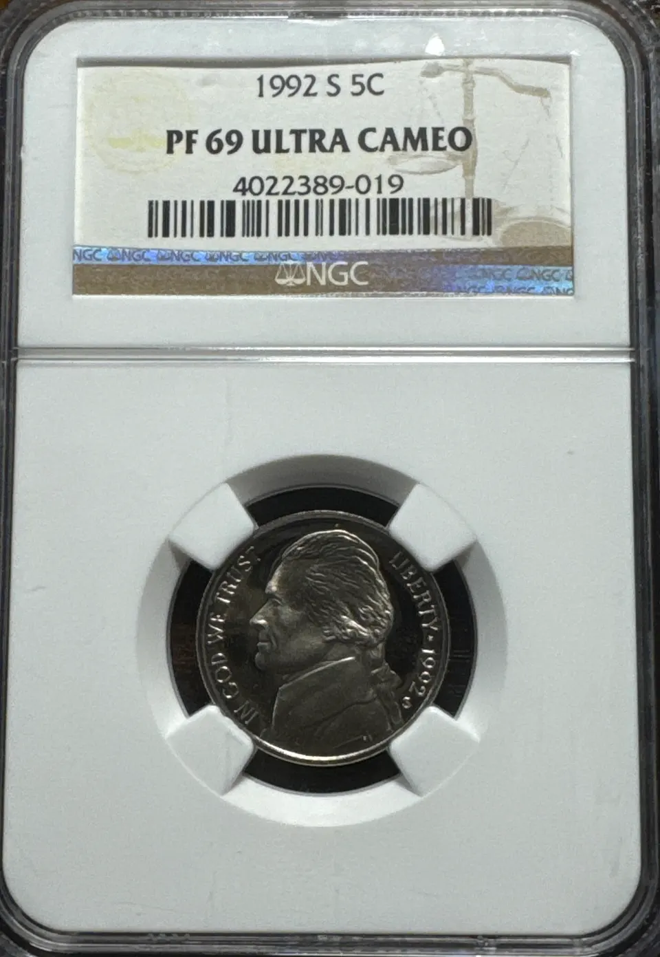 1992-S Jefferson Nickel PF69 — front