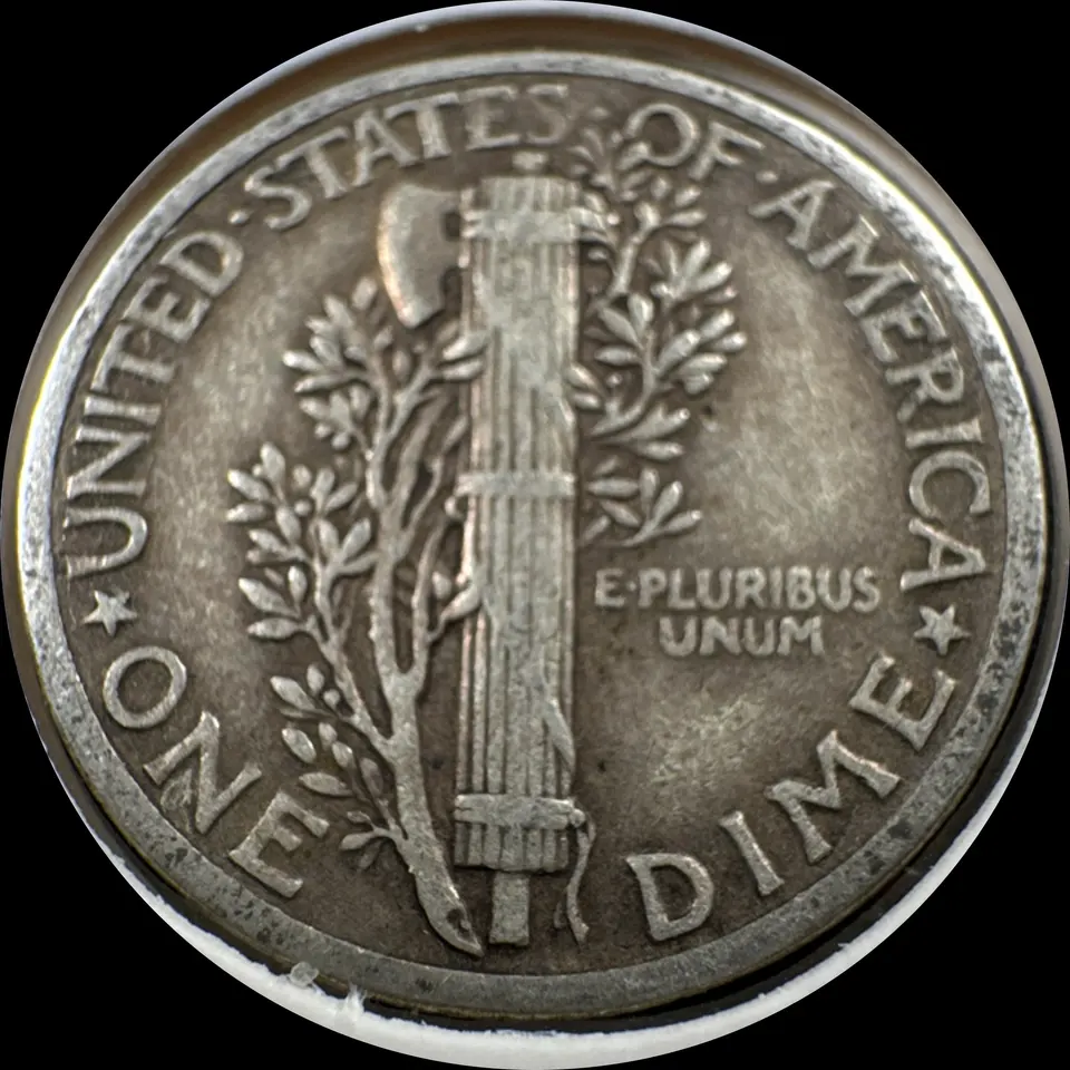 1942-P Mercury Dime Ungraded — back