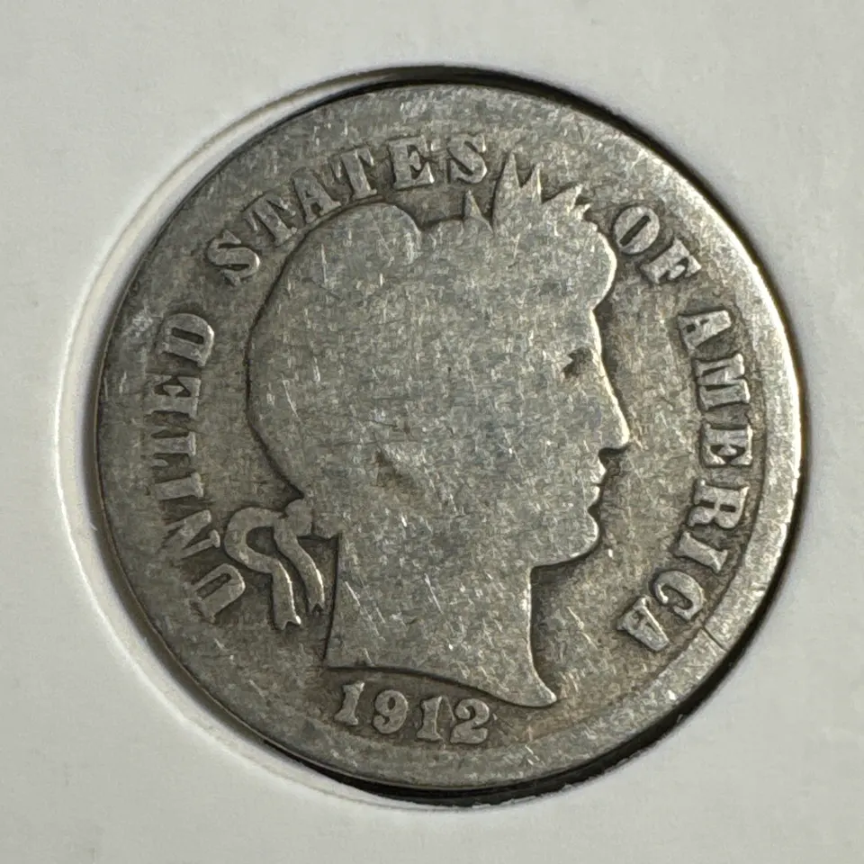 1912 Barber Dime Ungraded — front