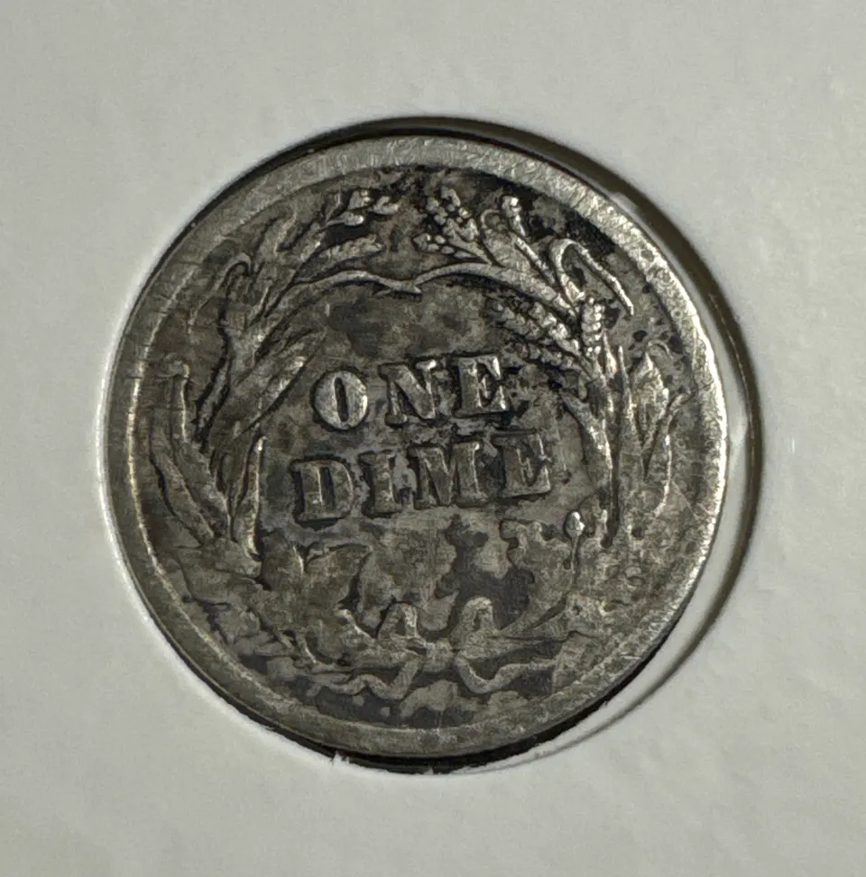 1912-P Barber Dime Ungraded — back