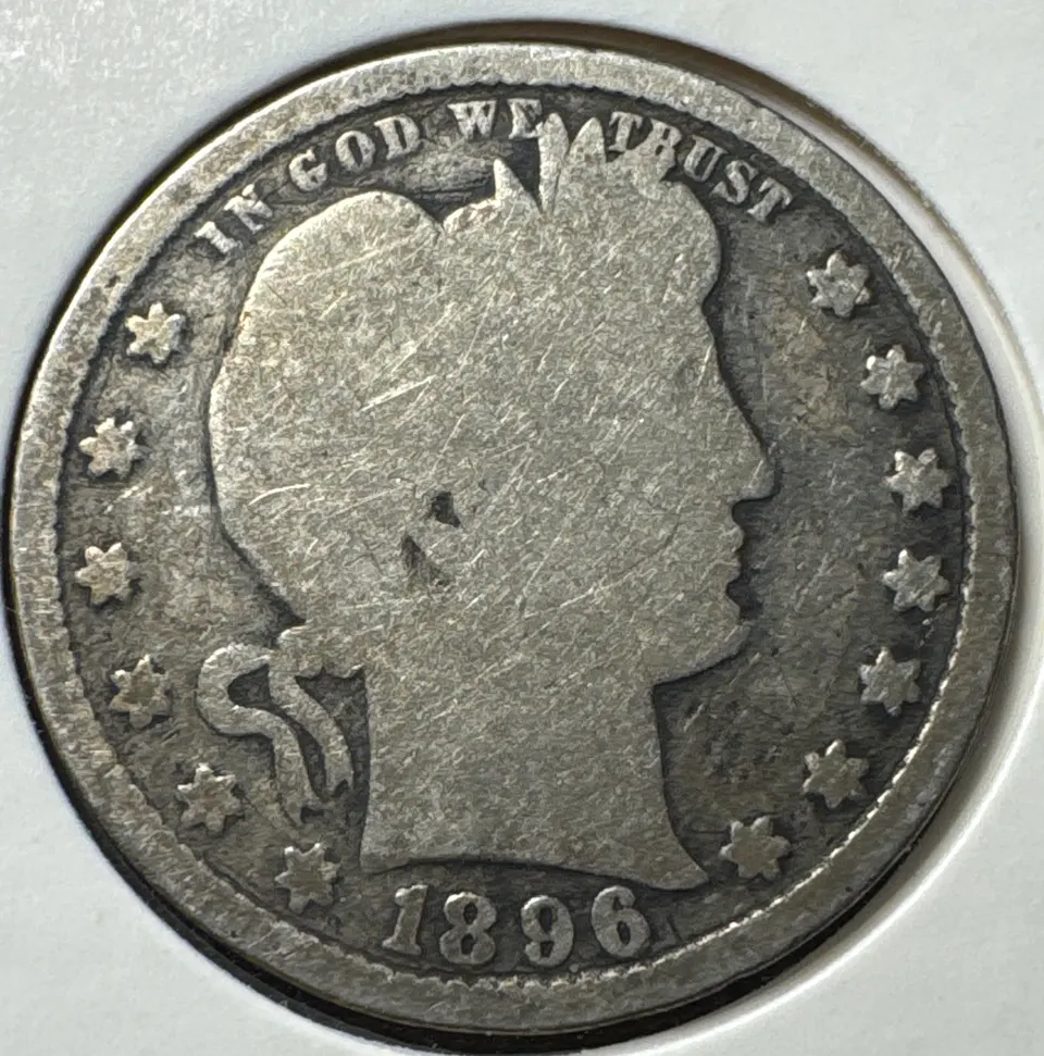 1896-P Barber Quarter Ungraded — front