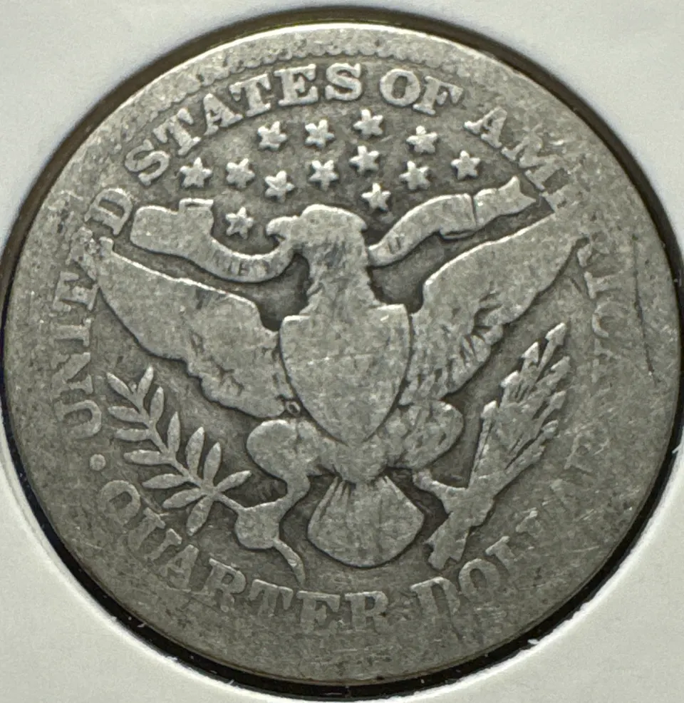 1910-P Barber Quarter Ungraded — back