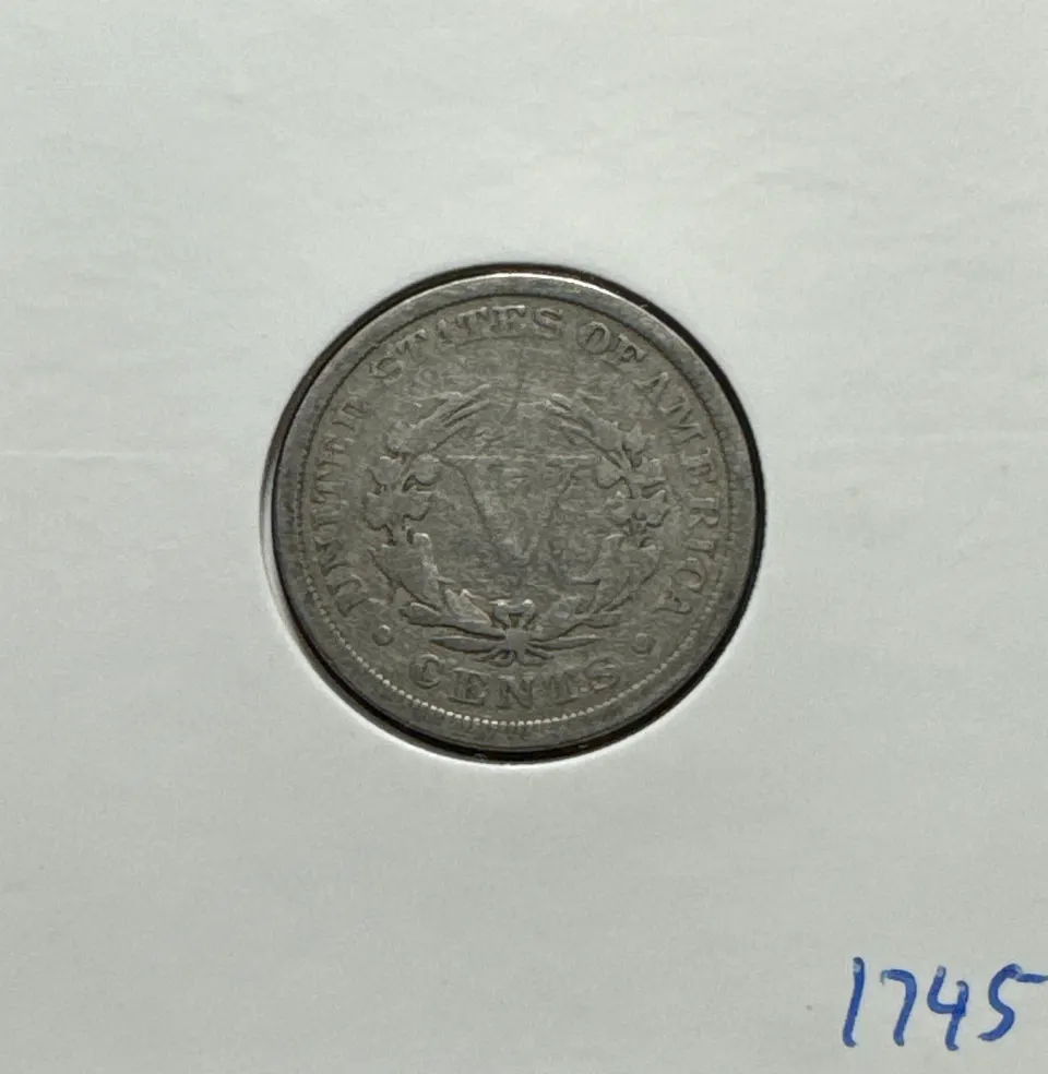1907-P Liberty V Nickel Ungraded — back