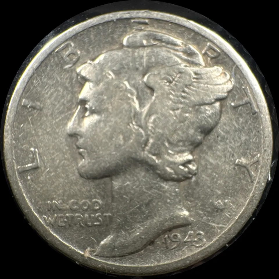 1943-D Mercury Dime Ungraded — front