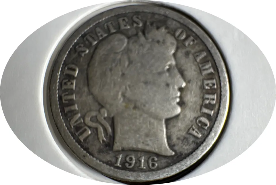 1916-P Barber Dime Ungraded — front