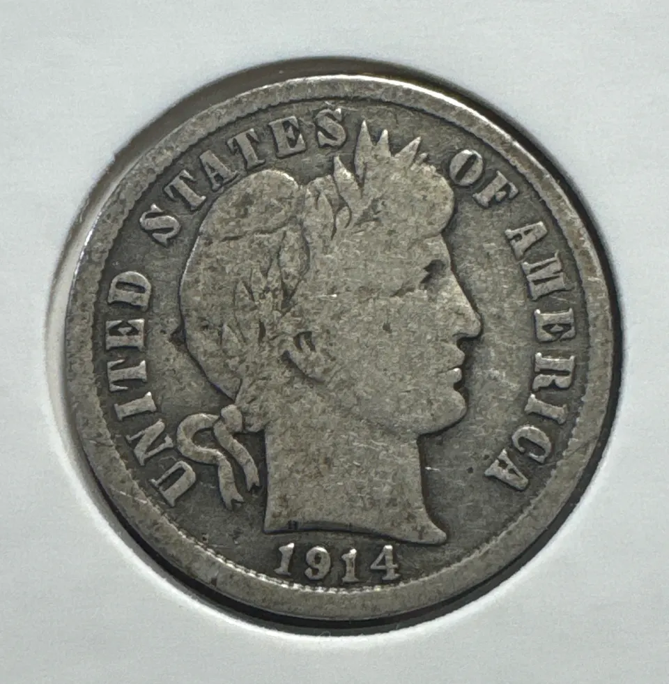1914-D Barber Dime Ungraded — front