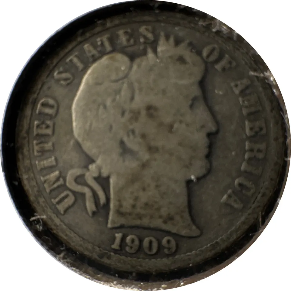 1909-P Barber Dime Ungraded — front