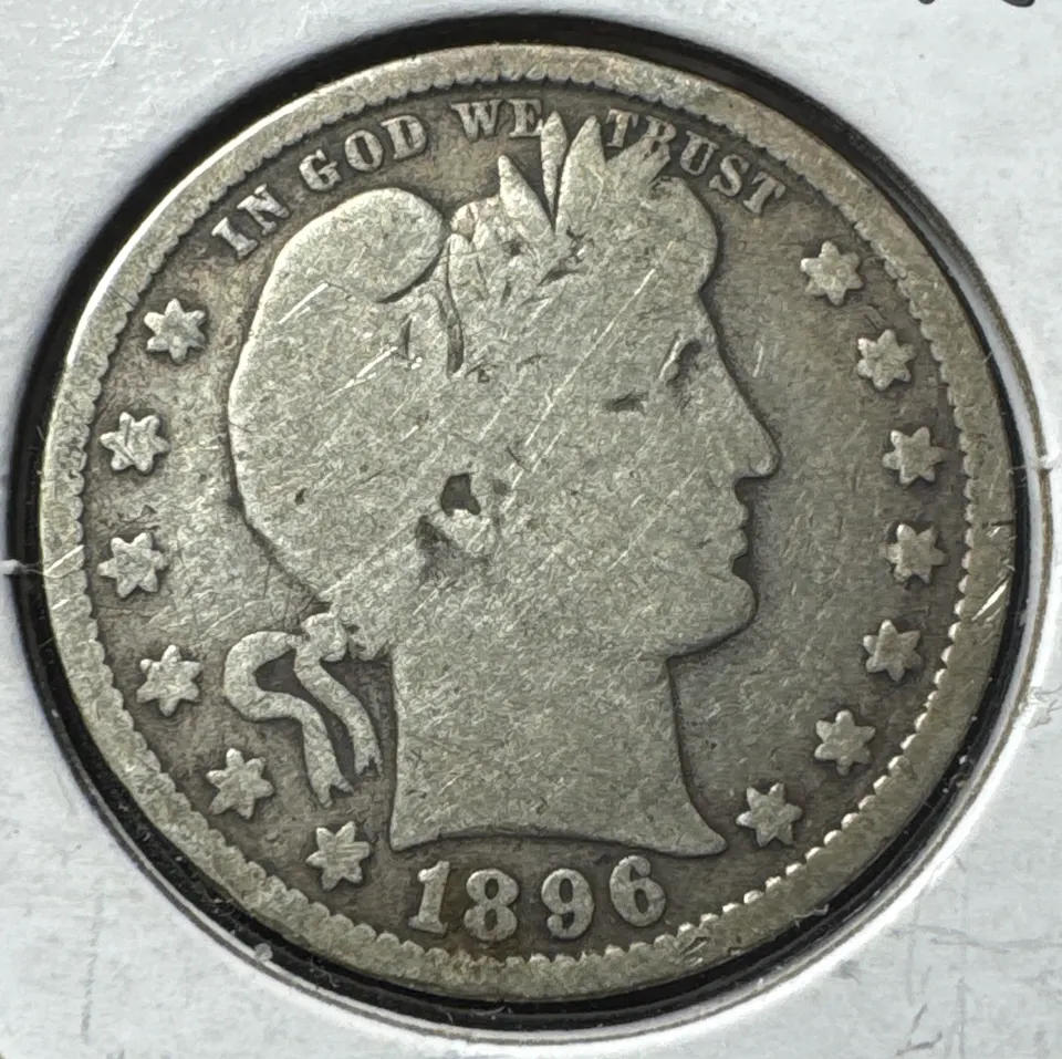 1896-P Barber Quarter Ungraded — front