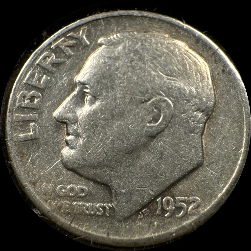 1952-D Roosevelt Dime Ungraded — front