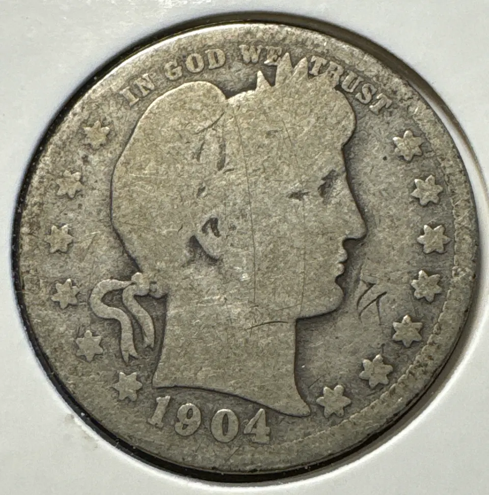 1904-P Barber Quarter Ungraded — front