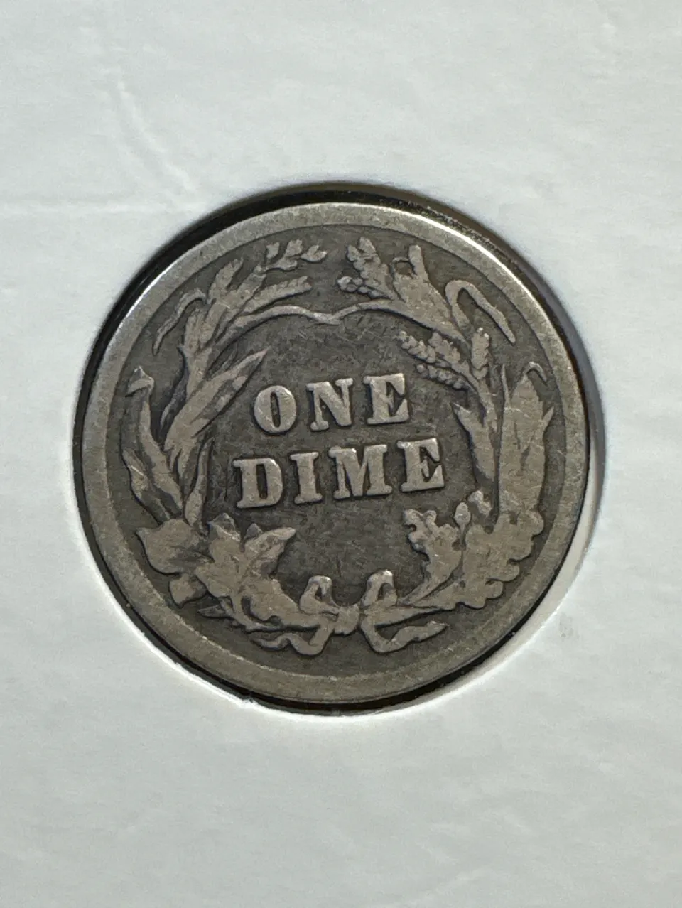 1902 Barber Dime Ungraded — back