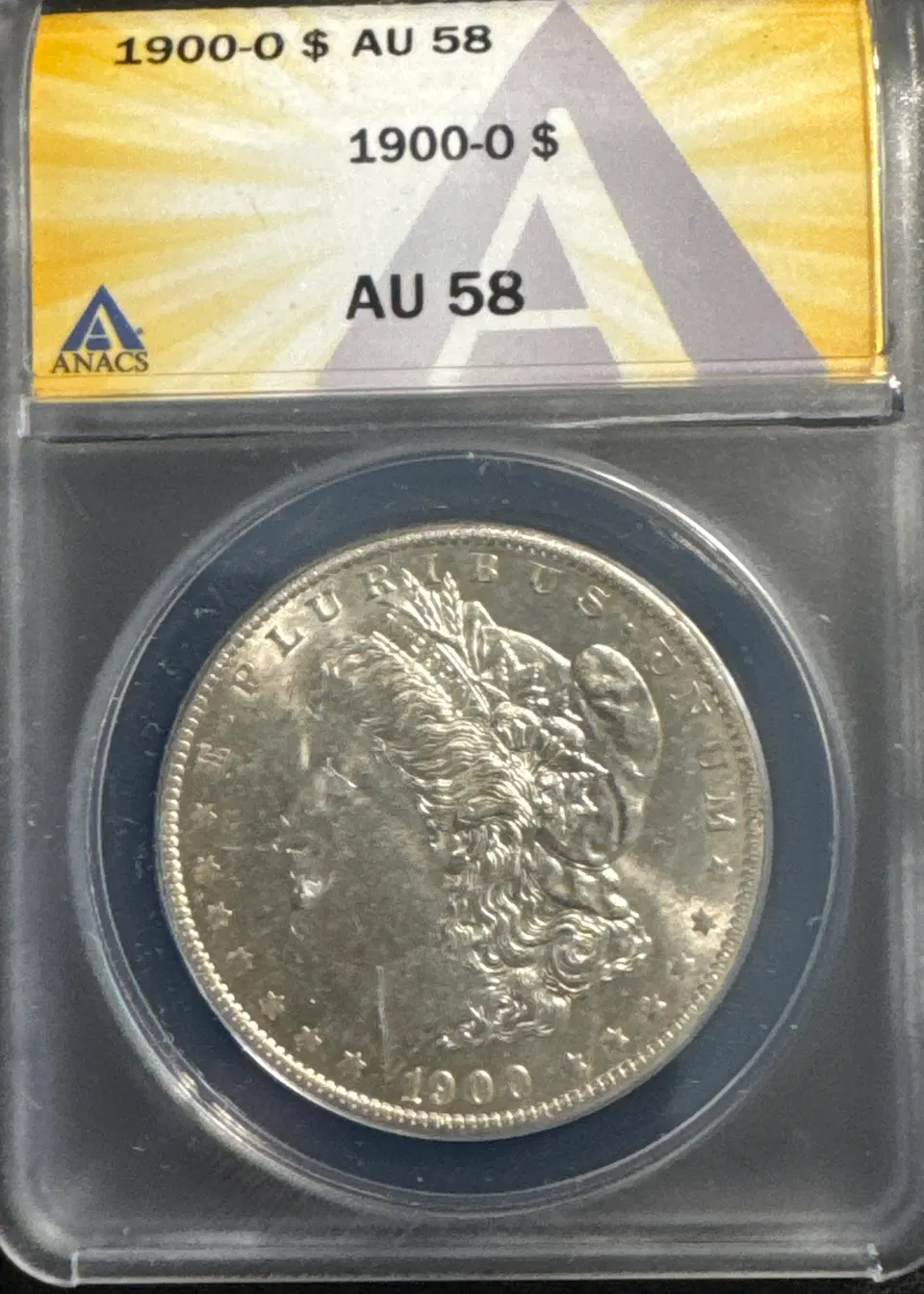 1900-O Morgan Dollar AU58 — front